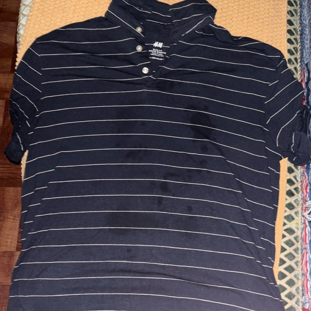 H&M Blue Striped polo